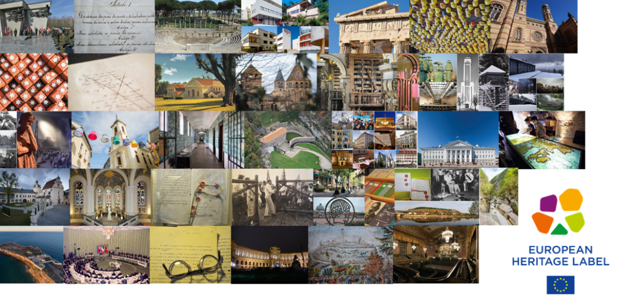 Compilation of photographs showing built cultural heritage sites